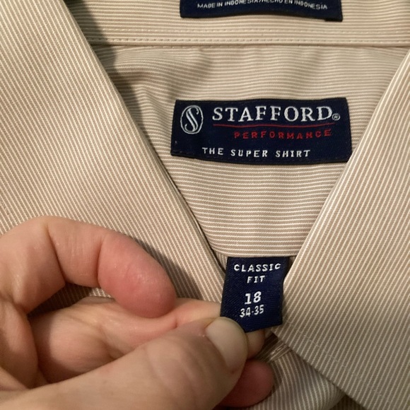 Stafford long sleeve button up shirt with Geoffrey Beene Argyle sweater - bundle - Picture 2 of 7